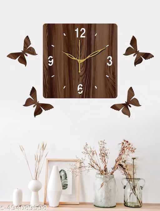 Compact Wenge Wooden Wall Clock 25 cm