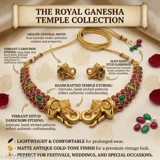Gold Tone Beaded Princess Necklace Set