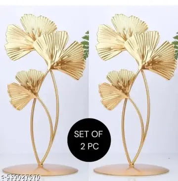 Metal Leaf Stand Decor Set