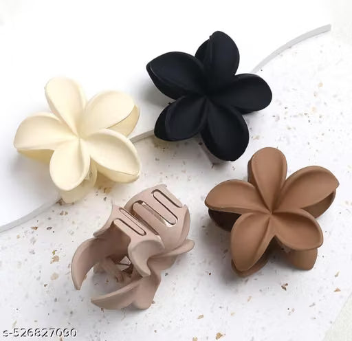 Multicolor Korean Style Flower Hair Claw Clip Set of Four
