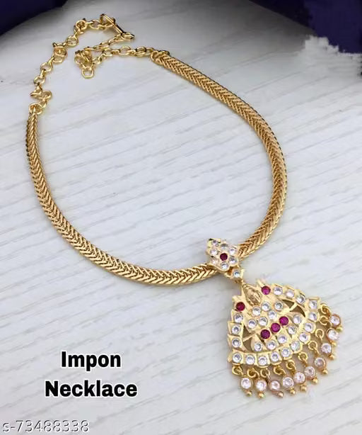 Gold Plated Lakshmi Attigai Panchaloha Style Necklace