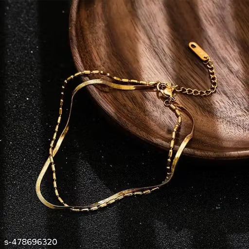 Adjustable Gold Plated Multistrand Chain Bracelet