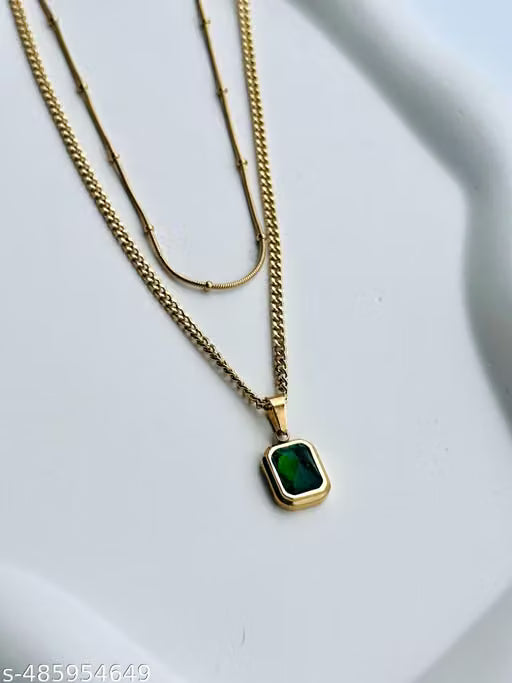Gold Tone Minimal Heart Pendant Necklace
