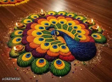 3D Diya Design Pooja Floor Mat