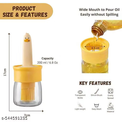 2-in-1 Oil Dispenser Bottle with Silicone Basting Brush Set