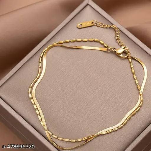 Adjustable Gold Plated Multistrand Chain Bracelet