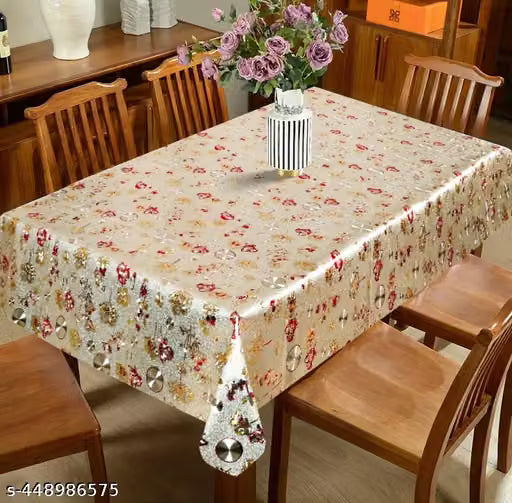 Soft-Touch Shiny Reusable Dining Table Cover for 6 Seats