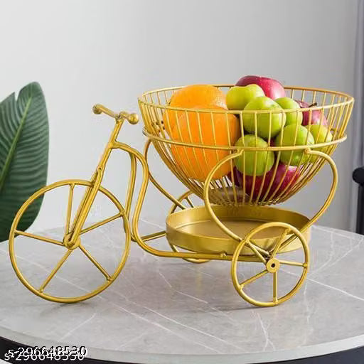 Golden 3-Tier Metal Fruit and Vegetable Storage Basket