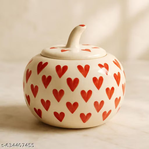 Hand-Painted Ceramic Storage Jar, 500 ml