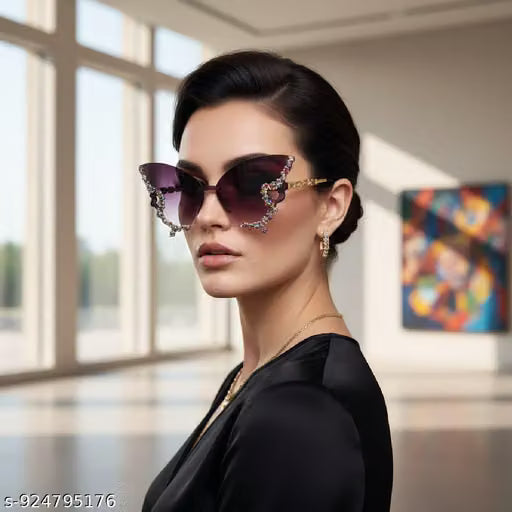 Gold Oversized Fashion Frame Sunglasses