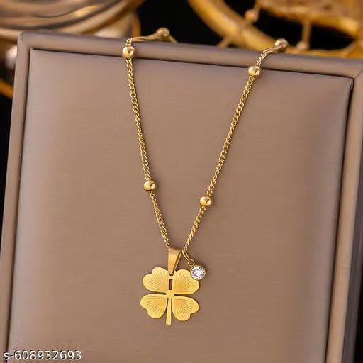 Gold Clover Charm Anti Tarnish Necklace