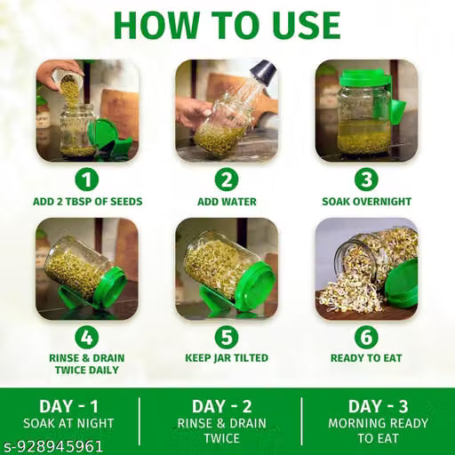 Reusable Sprout Maker Jar with Mesh Lid