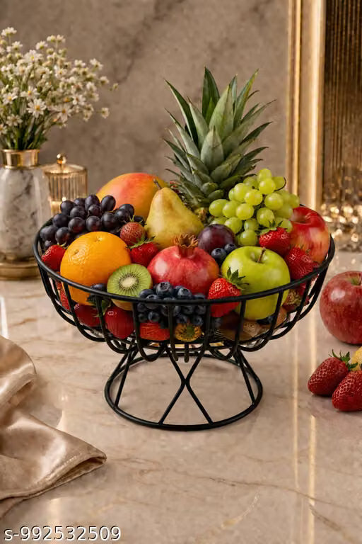 Black Fruit Storage Basket for Kitchen Countertop