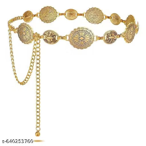 Women Gold Tone Alloy Waist Chain Belt