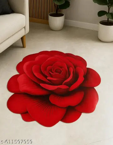 3D Printed Floral Anti-Slip Floor Mat