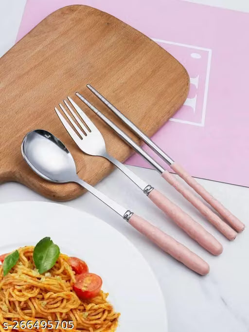 Stainless Steel Travel Cutlery Set with Storage Box, 4 Pieces
