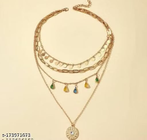 Layered Minimal Stone Pendant Necklace