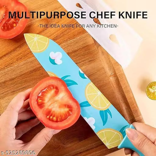 3-Piece Blue Stainless Steel Kitchen Knife Set