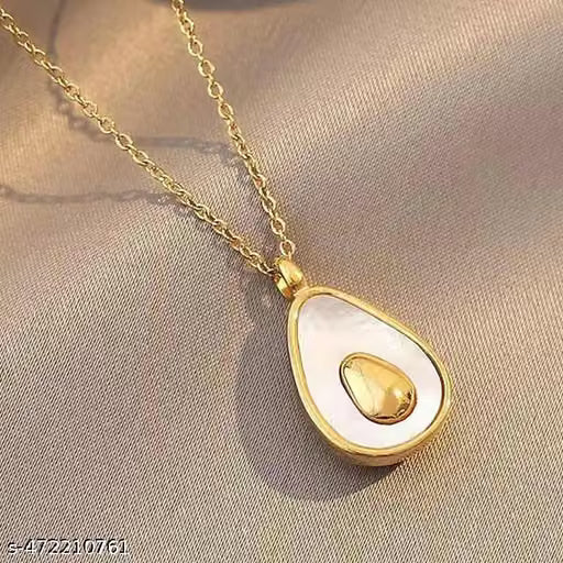 Minimal Avocado Charm Gold Necklace