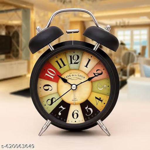Black Rainbow Twin Bell Alarm Clock