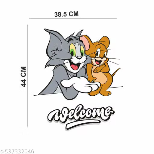 Welcome Cartoon Wall Self adhesive Transparent Sticker