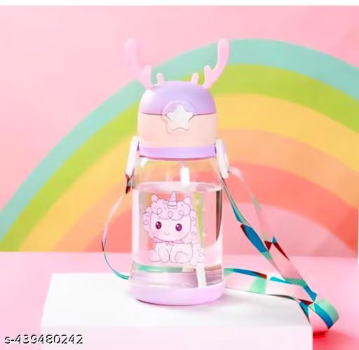 500ml Kids Sipper Water Bottle with Straw and Strap