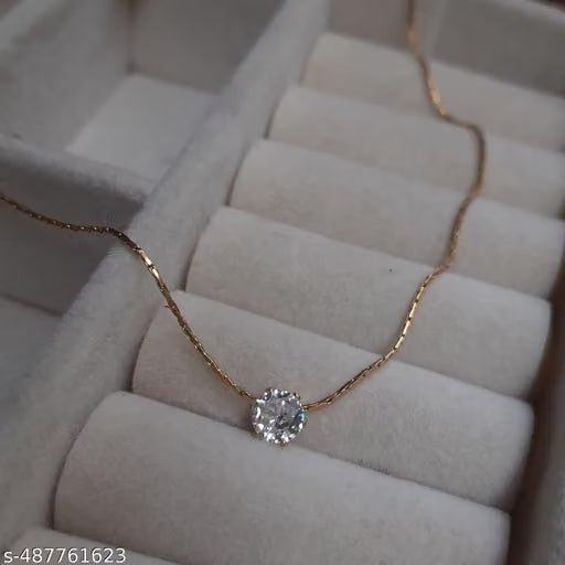 Rose Gold Heart Cubic Zirconia Pendant Necklace