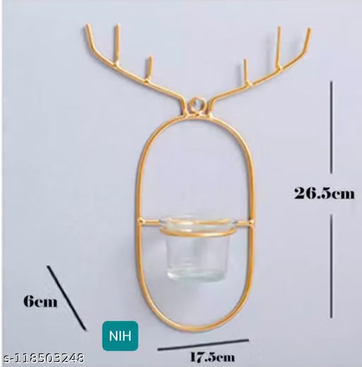 Deer Design Wall-Mounted Iron Vase