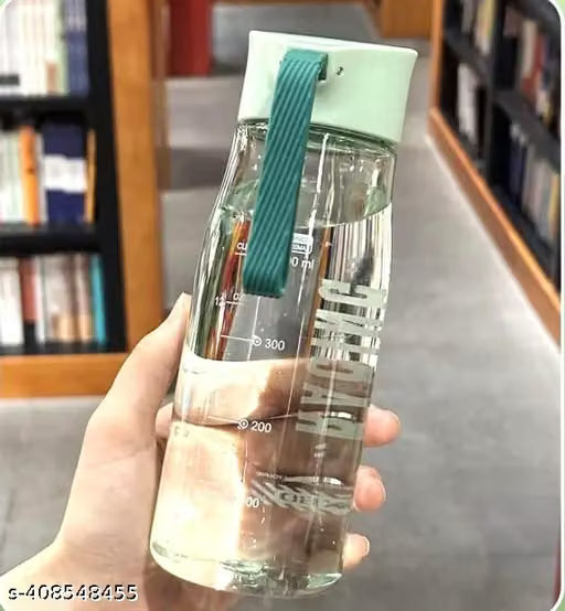 550ml Clear Plastic Water Bottle with Rubber Rope