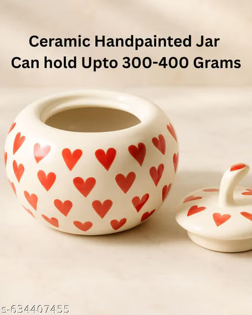 Hand-Painted Ceramic Storage Jar, 500 ml