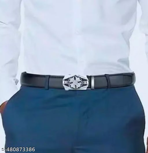 Men Faux Leather Formal and Casual Belt Set of Two