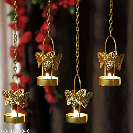 Golden Butterfly Tealight Holders Set of 4