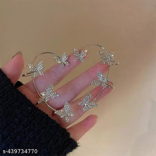 Silver Plated Korean Ear Cuff Stud Earrings