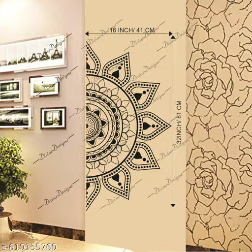 Art Kafe Half Mandala Cut Design Art Wall Sticker