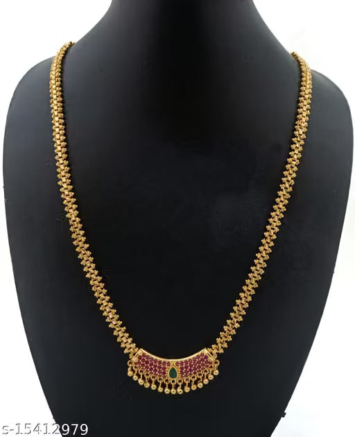 Multicolor One Gram Gold Plated Chain Necklace