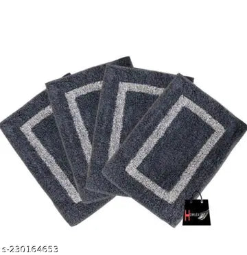 Grey Border Floor Mat Set of 3