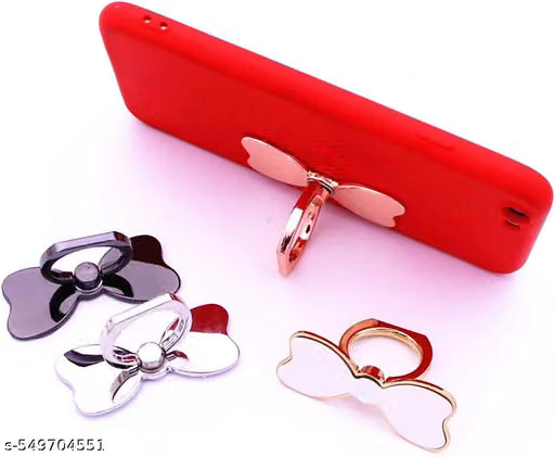 Red Bowknot Metal 360 Degree Rotating Phone Ring Holder