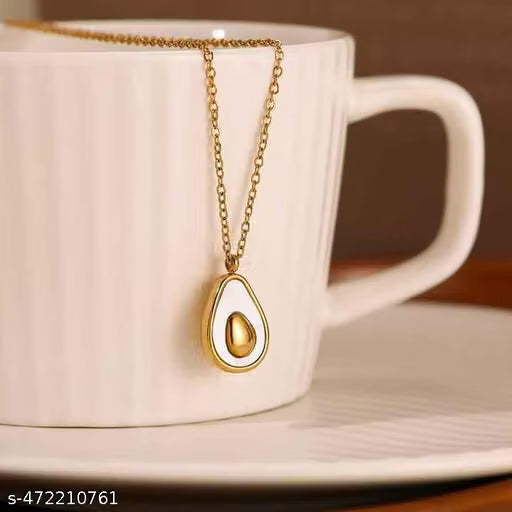 Minimal Avocado Charm Gold Necklace