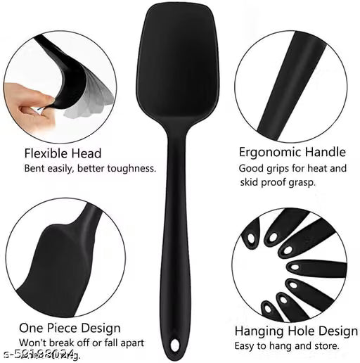 Heat-Resistant Silicone Kitchen Spatula Set, 6 Pieces