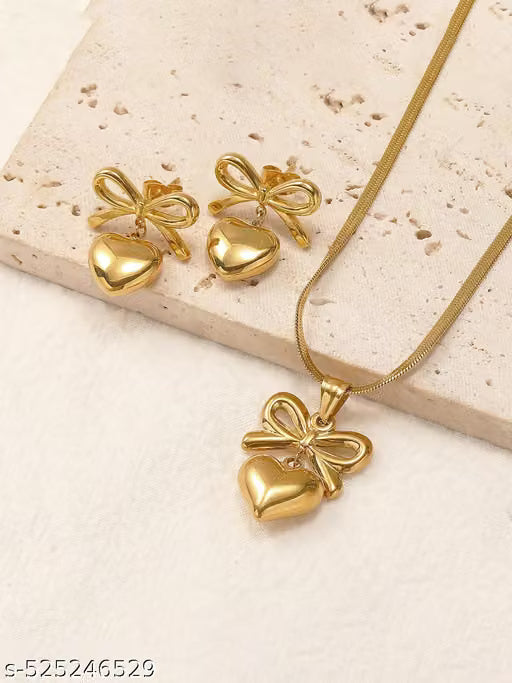 Gold Plated Stainless Steel Minimal Necklace Set
