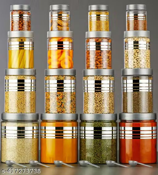 16-Piece Printed Food Storage Container Set with Spoons