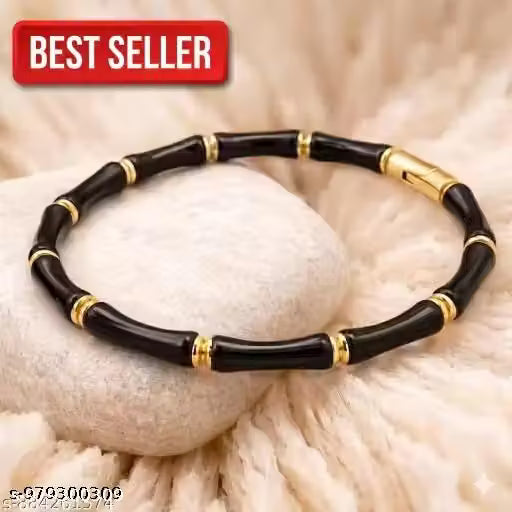 Black and Gold Evil Eye Statement Kada