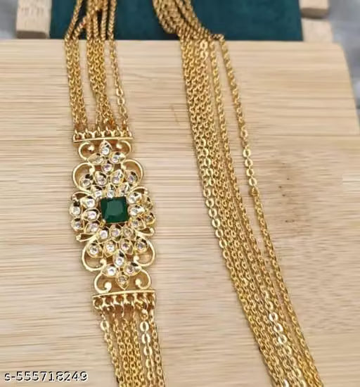 One Gram Gold Micro Plated Six Line Chain Necklace