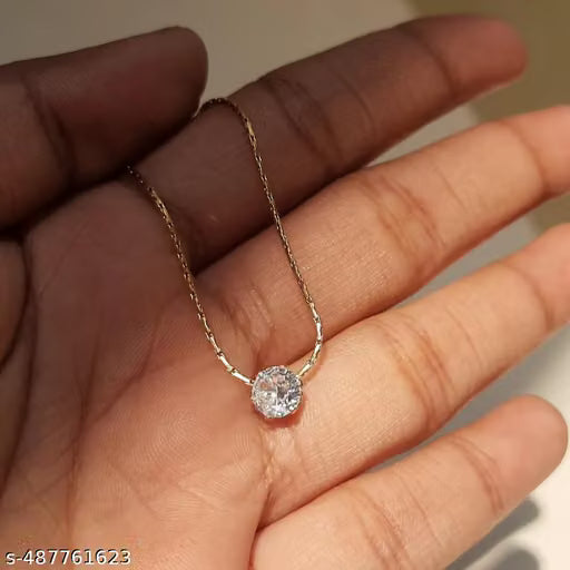 Rose Gold Heart Cubic Zirconia Pendant Necklace