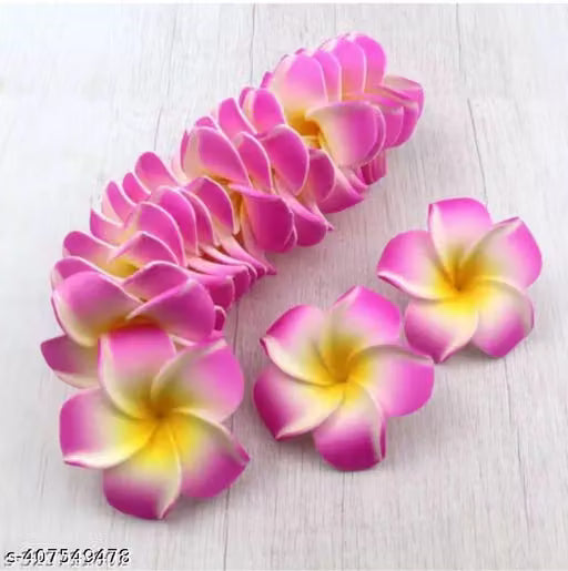8 Pieces Artificial Pink Fake Foam Hawaii Frangipani Beach