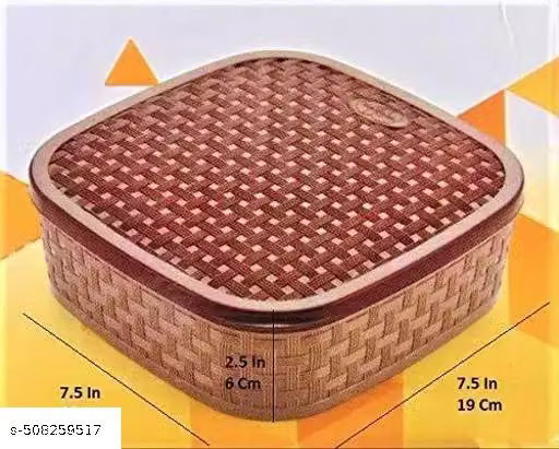 7-Section Brown Plastic Masala Spice Box