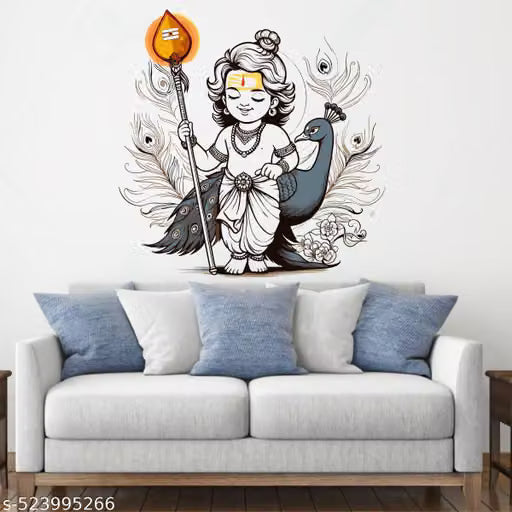 WallBirds Cute krishna stickers for wall and Livingroom