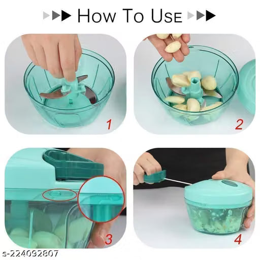 450ml Manual Vegetable and Onion Chopper with Pull Cord