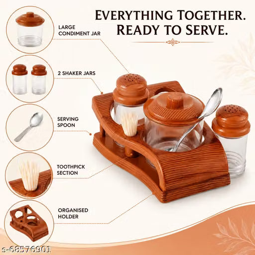 3-in-1 Salt, Pepper, Pickle and Toothpick Tabletop Set
