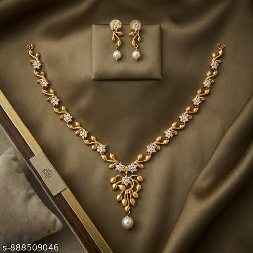Gold Plated American Diamond Bridal Necklace Set
